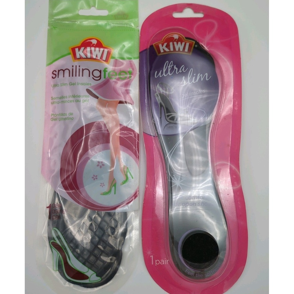 KIWI Women 2 Pr Ultra Slim Gel Cushion Ball Arch Heel Insole 3/4 lngth for Heels